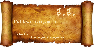 Bottka Benjámin névjegykártya